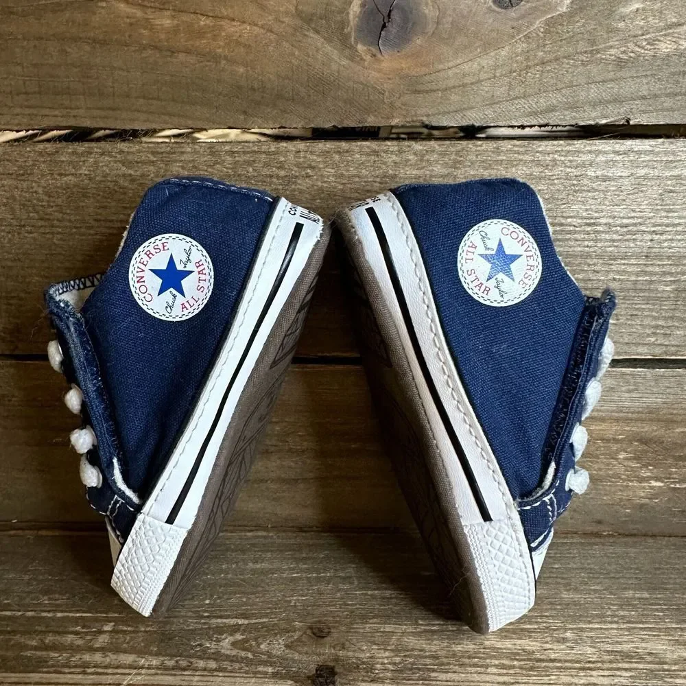 Baby Converse CTAS Navy Blue Canvas Casual Comfort Slip On Sneakers Shoes Size 3